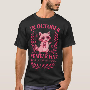Camiseta En Octubre Usamos El Cáncer De Mama De Racco Rosa