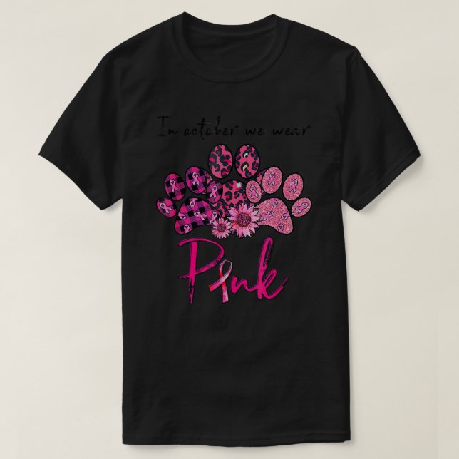 Camiseta En Octubre Usamos El Cáncer De Mama Rosa Awa (Diseño del anverso)