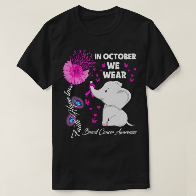 Camiseta En Octubre Usamos El "El Cáncer De Mama Rosa" (Diseño del anverso)