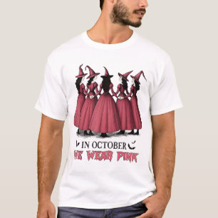 Camiseta En Octubre Usamos El Pecho De Bruja Rosa Halloween
