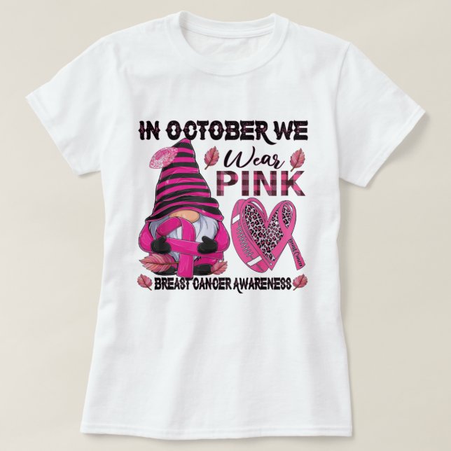 Camiseta En Octubre Usamos El Rosado Y Vemos Los Ropas De F (Diseño del anverso)