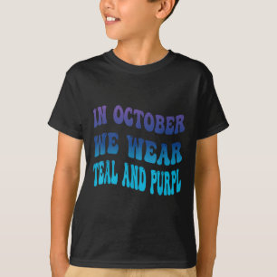 Camiseta En Octubre Usamos El Suicidio Verde azulado &