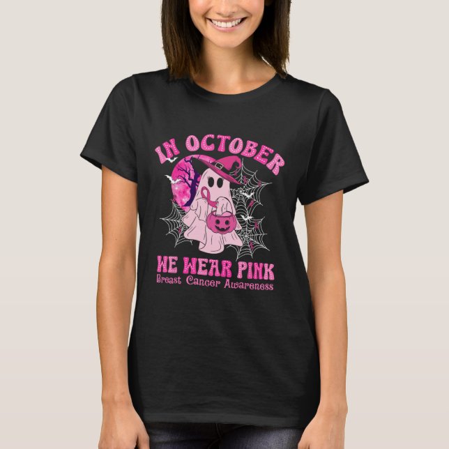 Camiseta En Octubre Usamos Fantasma De Mujeres Con Cáncer D (Anverso)