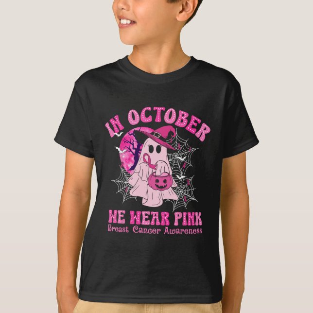 Camiseta En Octubre Usamos Fantasma De Mujeres Con Cáncer D (Anverso)
