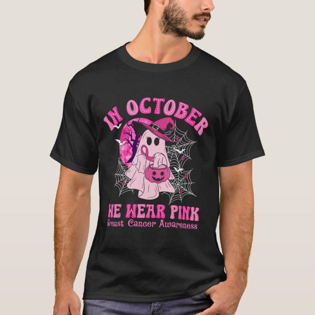 Camiseta En Octubre Usamos Fantasma De Mujeres Con Cáncer D (Anverso)
