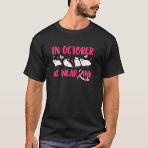 Camiseta En Octubre Usamos Gantasma De Gato De Cáncer De Ma