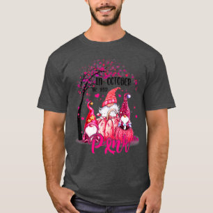 Camiseta En Octubre Usamos Gnomas Rosados Conscientes Del C