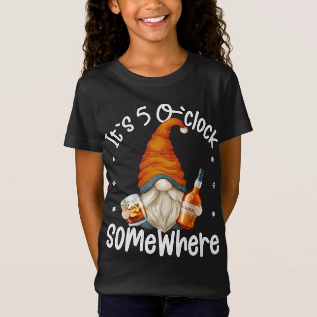 Camiseta En Octubre Usamos Gnome Rosado Para El Cáncer De M (Anverso)