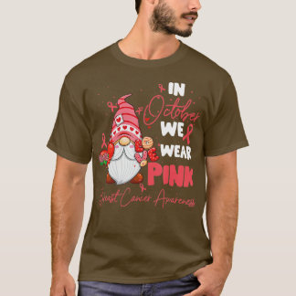 Camiseta En Octubre Usamos Gnome Rosado Para El Cáncer De M