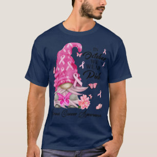 Camiseta En Octubre Usamos Gnome Rosado Para El Cáncer De M