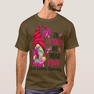 Camiseta En Octubre Usamos Gnome Rosado Para El Cáncer De M