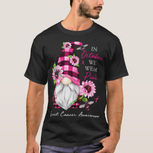Camiseta En Octubre Usamos Gnome Rosado Para El Cáncer De M