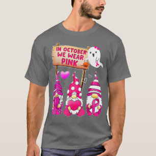Camiseta En Octubre Usamos Gnome Rosado Para El Cáncer De M