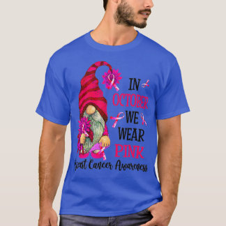 Camiseta En Octubre Usamos Gnome Rosado Para El Cáncer De M