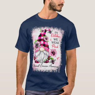 Camiseta En Octubre Usamos Gnome Rosado Para El Cáncer De M