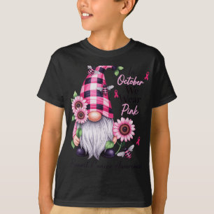 Camiseta En Octubre Usamos Gnome Rosado Para El Cáncer De M
