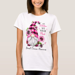 Camiseta En Octubre Usamos Gnome Rosado Para El Cáncer De M