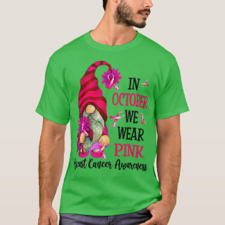 Camiseta En Octubre Usamos Gnome Rosado Para El Cáncer De M