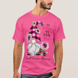 Camiseta En Octubre Usamos Gnome Rosado Para El Cáncer De M