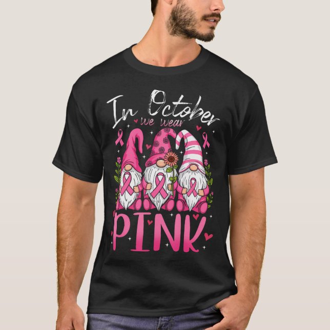 Camiseta En Octubre Usamos Gnomes De Cinta Rosa (Anverso)