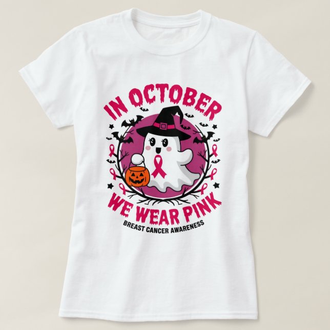 Camiseta En Octubre Usamos Halloween De Conciencia Sobre El (Diseño del anverso)