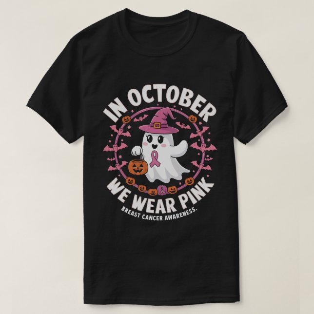Camiseta En Octubre Usamos Halloween De Conciencia Sobre El (Diseño del anverso)