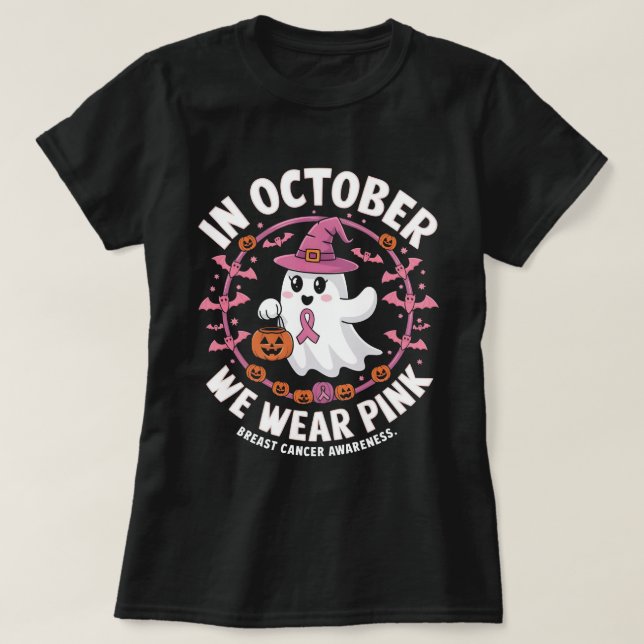 Camiseta En Octubre Usamos Halloween De Conciencia Sobre El (Diseño del anverso)