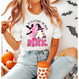 Camiseta En Octubre, usamos Halloween Fantasma Rosa