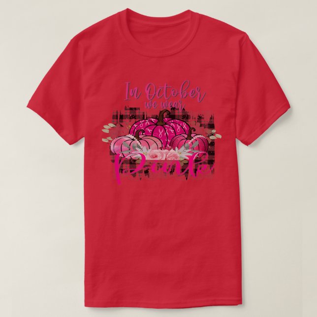 Camiseta En Octubre Usamos La Sala De Cáncer De Mama De Cal (Diseño del anverso)