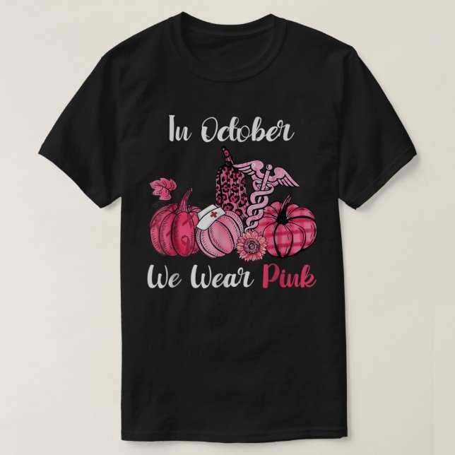 Camiseta En Octubre Usamos Leche De Calabaza Rosa (Diseño del anverso)