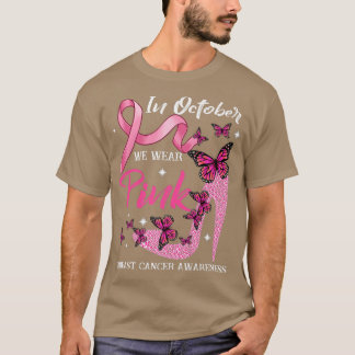 Camiseta En Octubre Usamos Mariposas Rosadas Cáncer De Mama