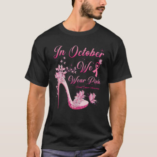 Camiseta En Octubre, Usamos Mariposas Rosadas De Talones Al