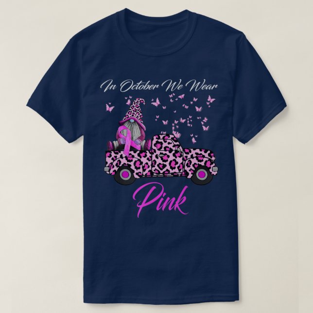 Camiseta En octubre usamos pecho de camión gnomo de leopard (Diseño del anverso)