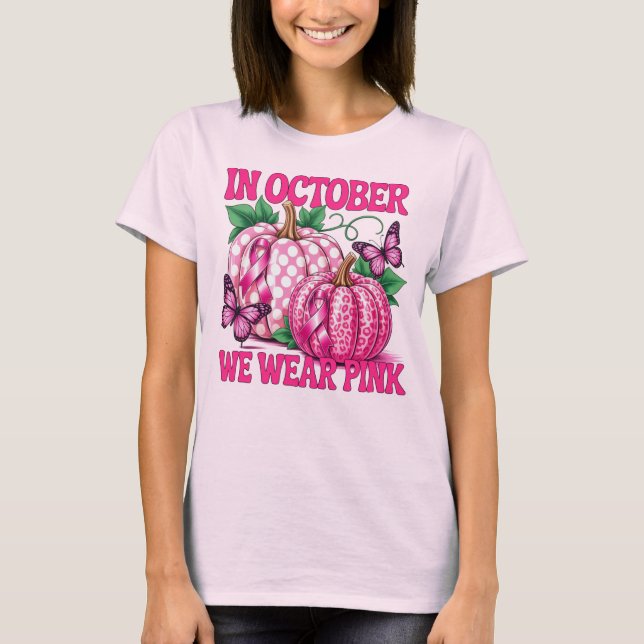 Camiseta En Octubre, Usamos Pink, Bocinas Y Mariposas (Anverso)