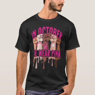 Camiseta En Octubre Usamos Puños De Cinta De Cintas De Muje