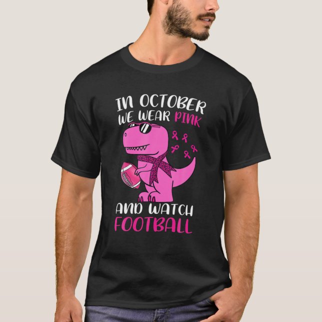 Camiseta En Octubre Usamos Regalo De Dinosaurio De Fútbol R (Anverso)