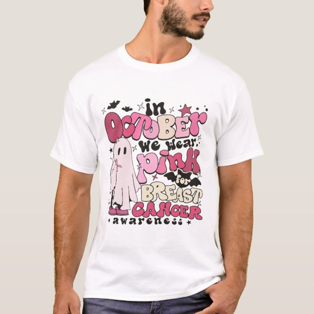 Camiseta En Octubre Usamos Rosa Para La Hallowee Del Cáncer (Anverso)