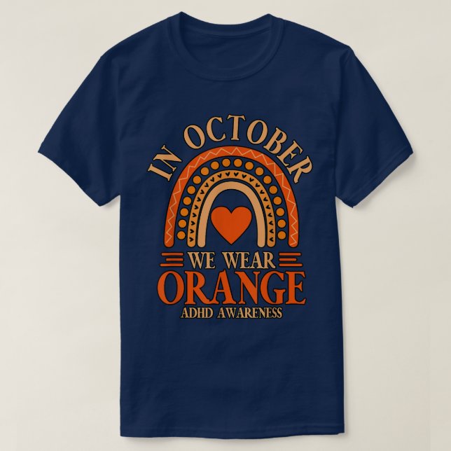 Camiseta En Octubre Usamos TDAH845 Naranja (Diseño del anverso)