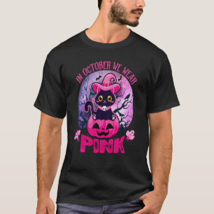 Camiseta En Octubre Usamos Un Hal De Calabaza De Gato Negro