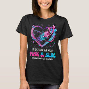 Camiseta En Octubre Usamos Un Infante De Embarazo Rosa Y Az