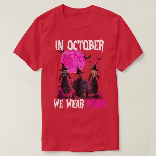 Camiseta En Octubre, Usamos Un Salón De Cáncer De Mama Rosa (Diseño del anverso)