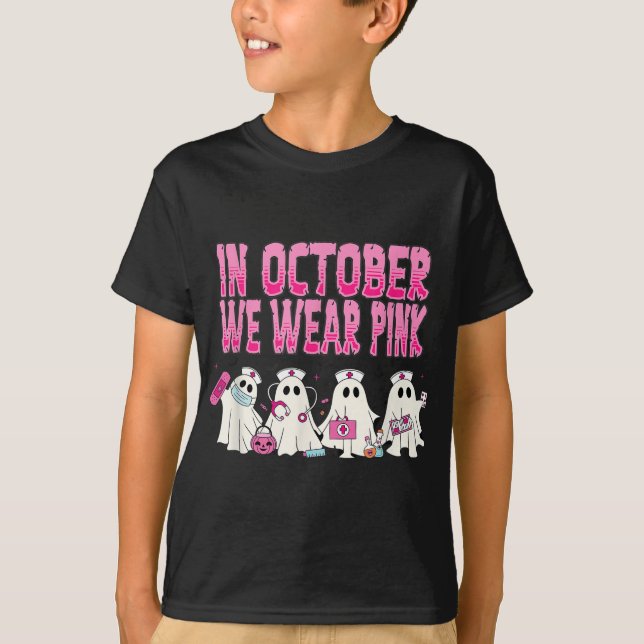 Camiseta En Octubre Usamos Una Enfermería Rosa Para El Cánc (Anverso)