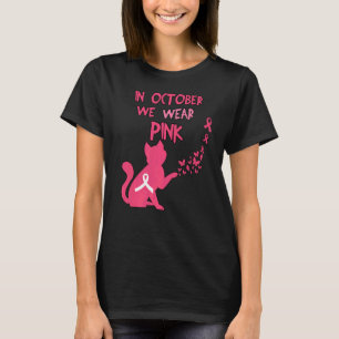 Camiseta En Octubre, Usamos Una Prima De Pechos De Gato Ros