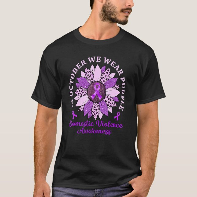 Camiseta En Octubre Usamos Violo Doméstico De Girasol Morad (Anverso)