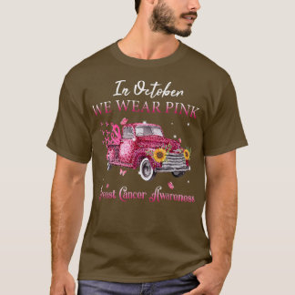 Camiseta En Octubre Usamos Zonas De Camión De Cinta Rosa Le