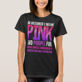 Camiseta En octubre uso rosado y morado para el pecho
