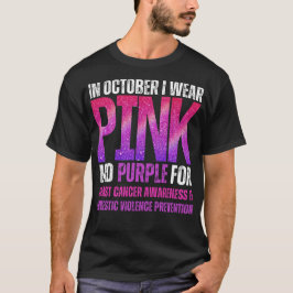Camiseta En octubre uso rosado y morado para el pecho