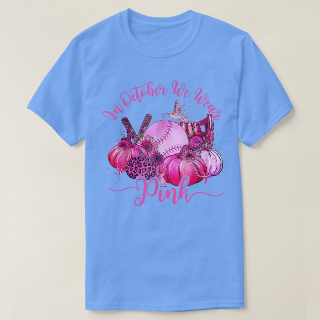 Camiseta En Octubre Vemos Caer La Calabaza De Cáncer De Mam (Diseño del anverso)