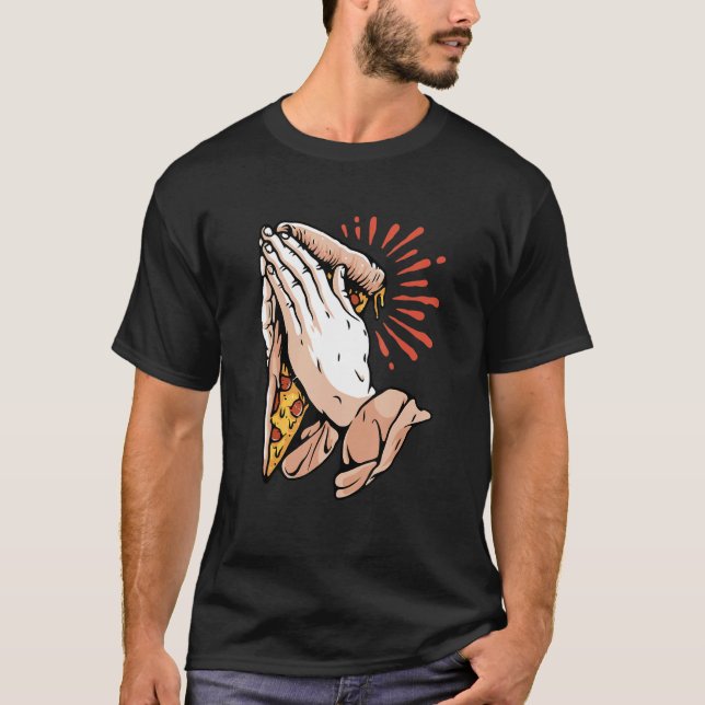Camiseta En Pizza Arrojamos Pizza De Comida (Anverso)