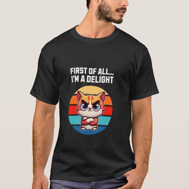 Camiseta En primer lugar, soy un gato enfurecido, hombre sa (Anverso)